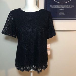 SOLD! Navy blue lace blouse